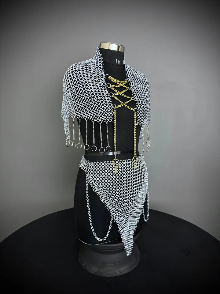 Elite Medieval Armor Set for Women – Hand-Forged Chainmail & Steel Cuirass | LARP, Fantasy & SCA Combat-Ready Costume ISH Collection
