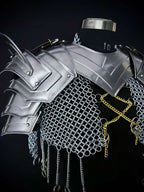 Medieval Women’s Steel Cuirass Armor Set – Chainmail, Gorget & Pauldrons LARP Cosplay Costume Medieval Armory