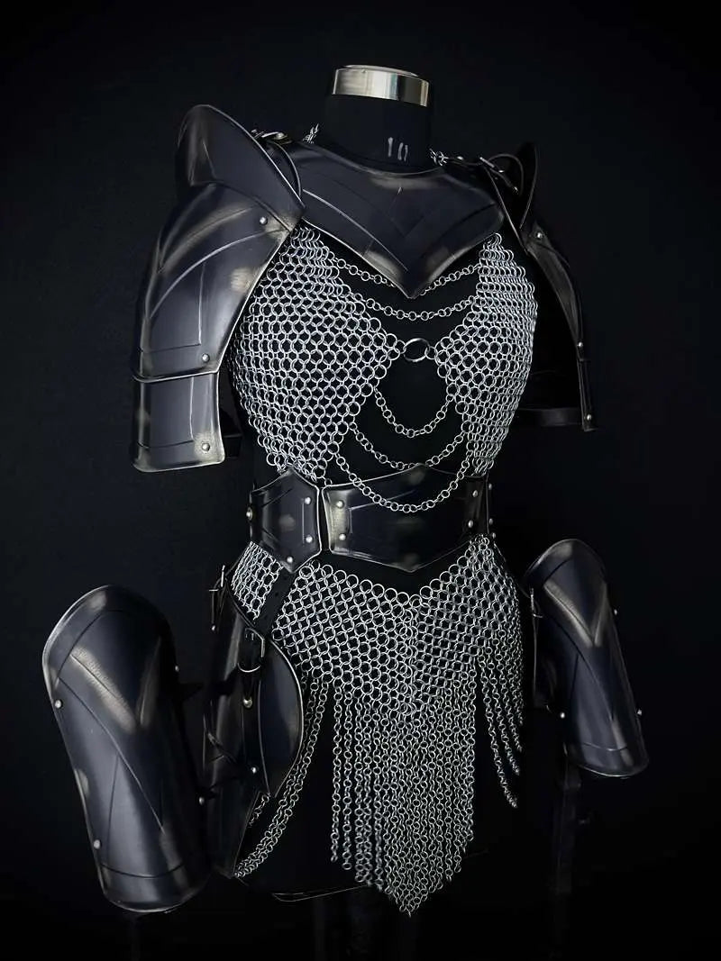 Brave Lady Medieval Armor Set – Chainmail & Steel Cuirass LARP Cosplay Costume Medieval Armory