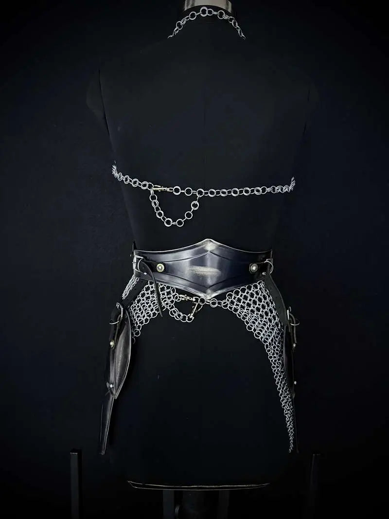 Brave Lady Medieval Armor Set – Chainmail & Steel Cuirass LARP Cosplay Costume Medieval Armory