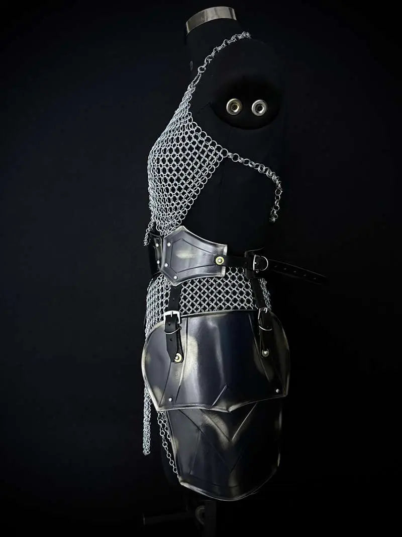 Brave Lady Medieval Armor Set – Chainmail & Steel Cuirass LARP Cosplay Costume Medieval Armory