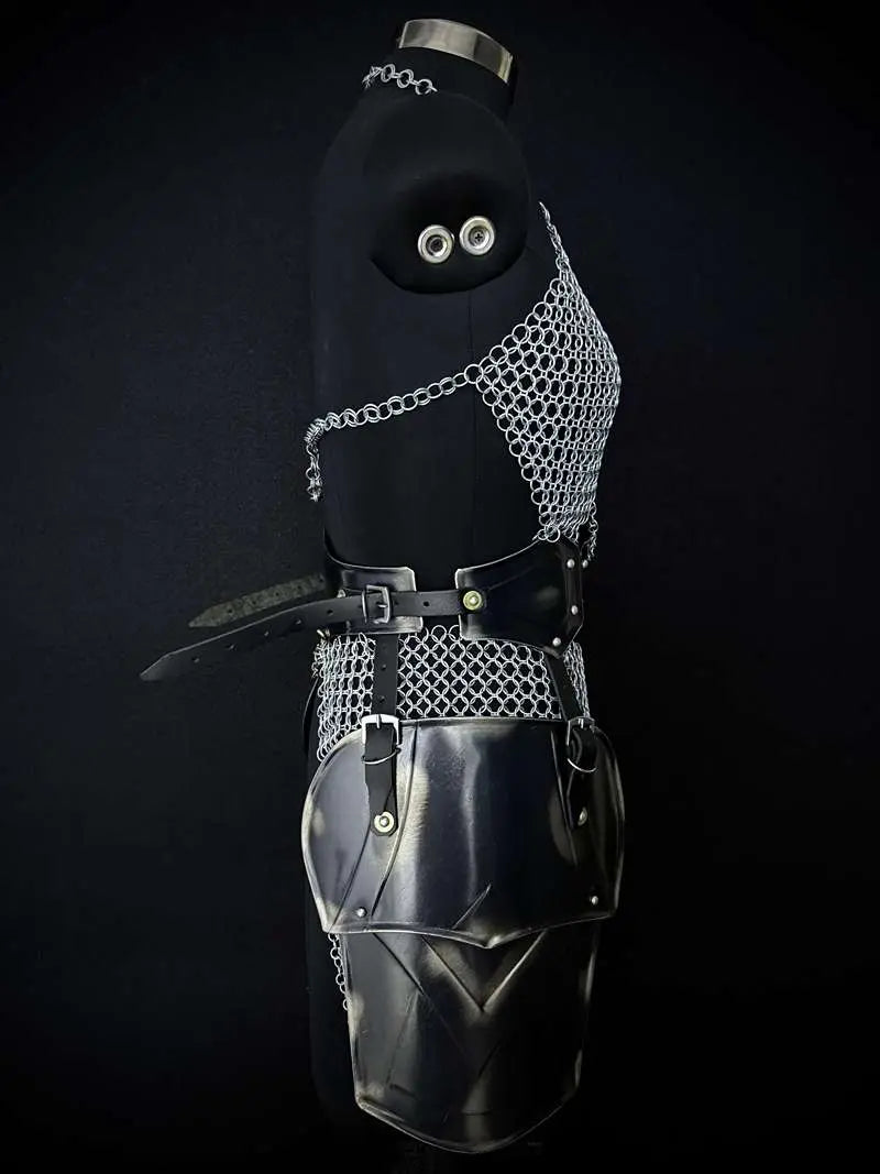 Brave Lady Medieval Armor Set – Chainmail & Steel Cuirass LARP Cosplay Costume Medieval Armory