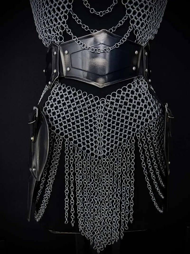 Brave Lady Medieval Armor Set – Chainmail & Steel Cuirass LARP Cosplay Costume Medieval Armory