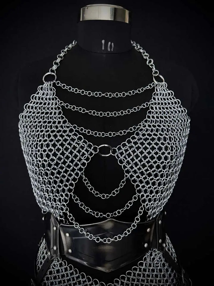 Brave Lady Medieval Armor Set – Chainmail & Steel Cuirass LARP Cosplay Costume Medieval Armory
