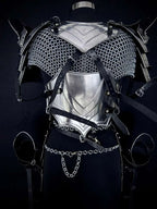 Medieval Women’s Chainmail Top – Steel Chain Drape Armor for LARP Cosplay Medieval Armory
