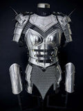 Handcrafted Women’s Knight Armor Set – Medieval Steel & Chainmail LARP Cosplay Costume Medieval Armory