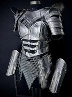 Medieval Women’s Chainmail Top – Steel Chain Drape Armor for LARP Cosplay Medieval Armory