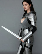 Women’s Steel Knight Armor – Full Battle Cosplay Suit OathboundSteel