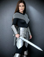 Silver Chainmail Cape Armor – Warrior Queen Edition OathboundSteel