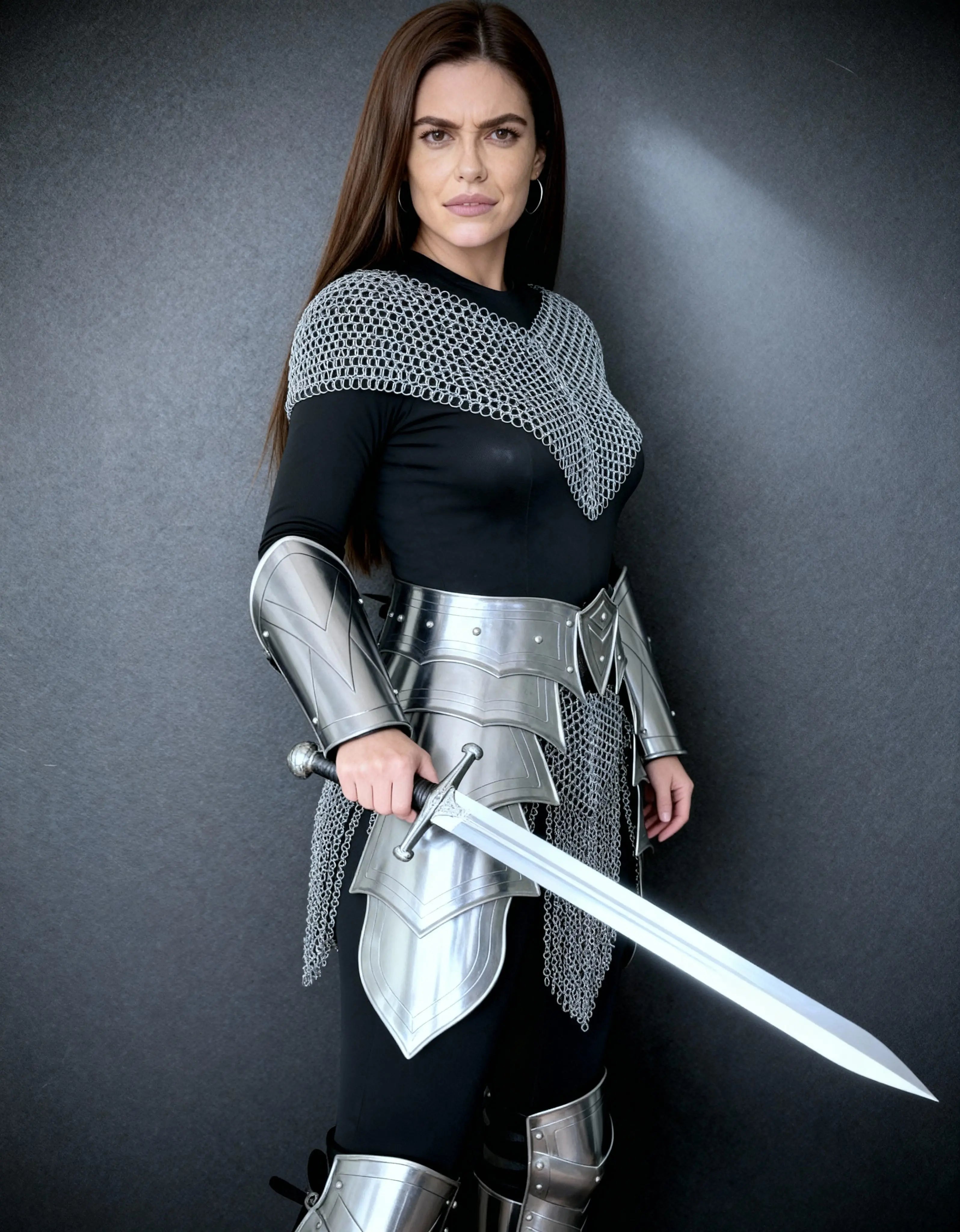 Silver Chainmail Cape Armor – Warrior Queen Edition OathboundSteel