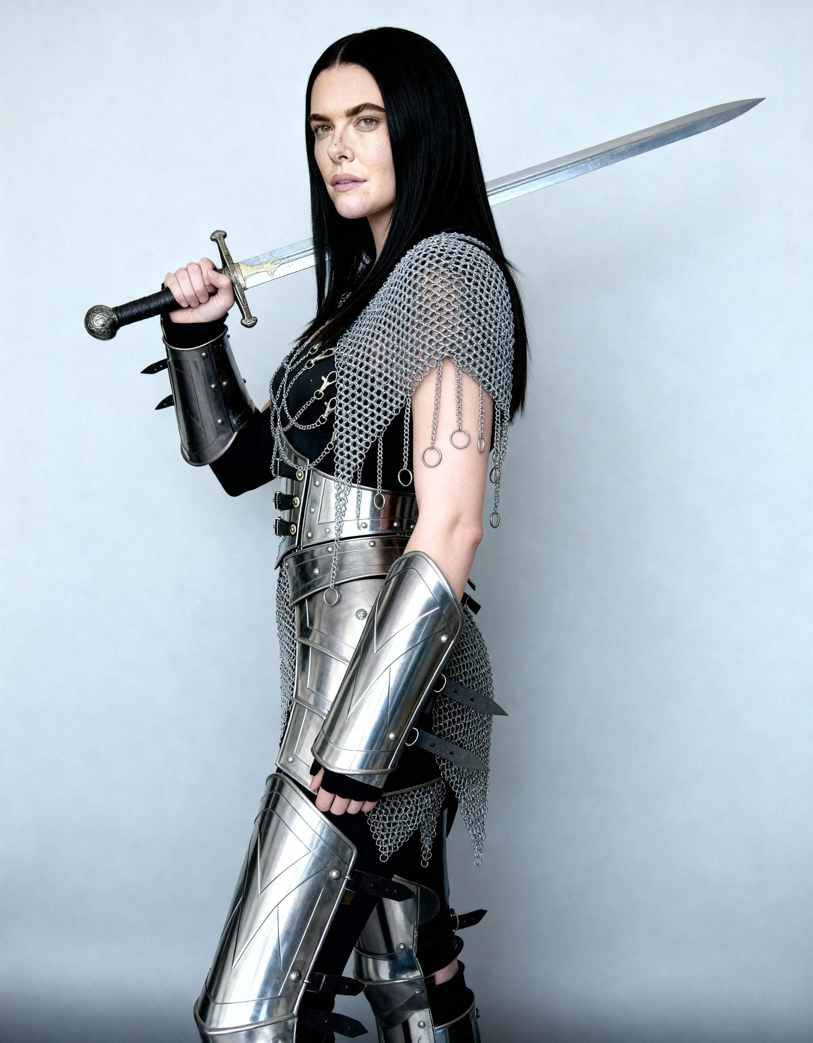 Chainmail & Corset Battle Armor – Women’s Cosplay Ensemble OathboundSteel