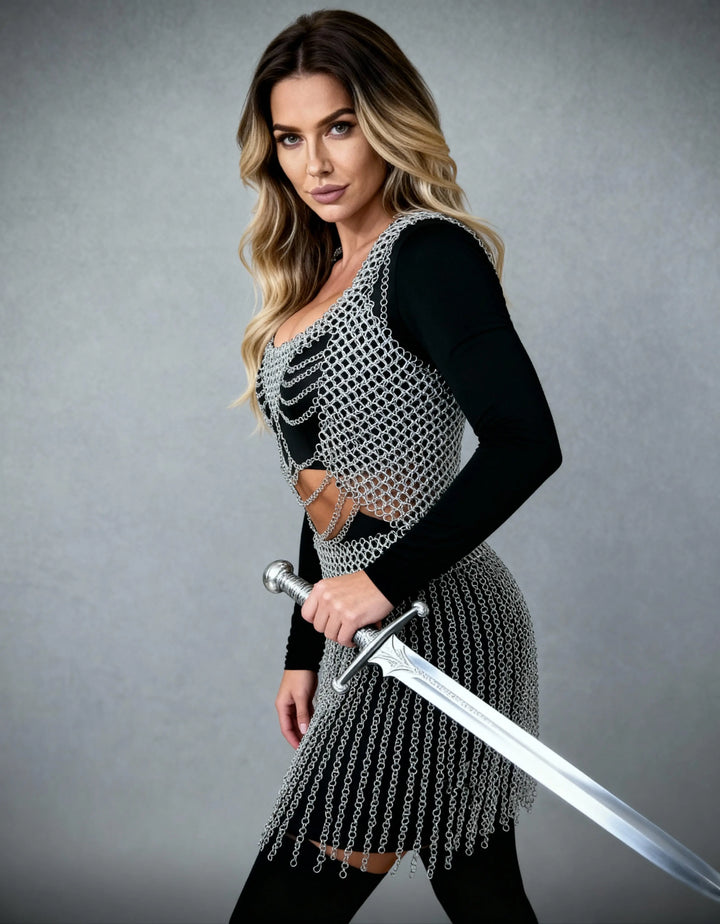 Lightweight Chainmail Dress Armor – Elegant Cosplay Outfit OathboundSteel