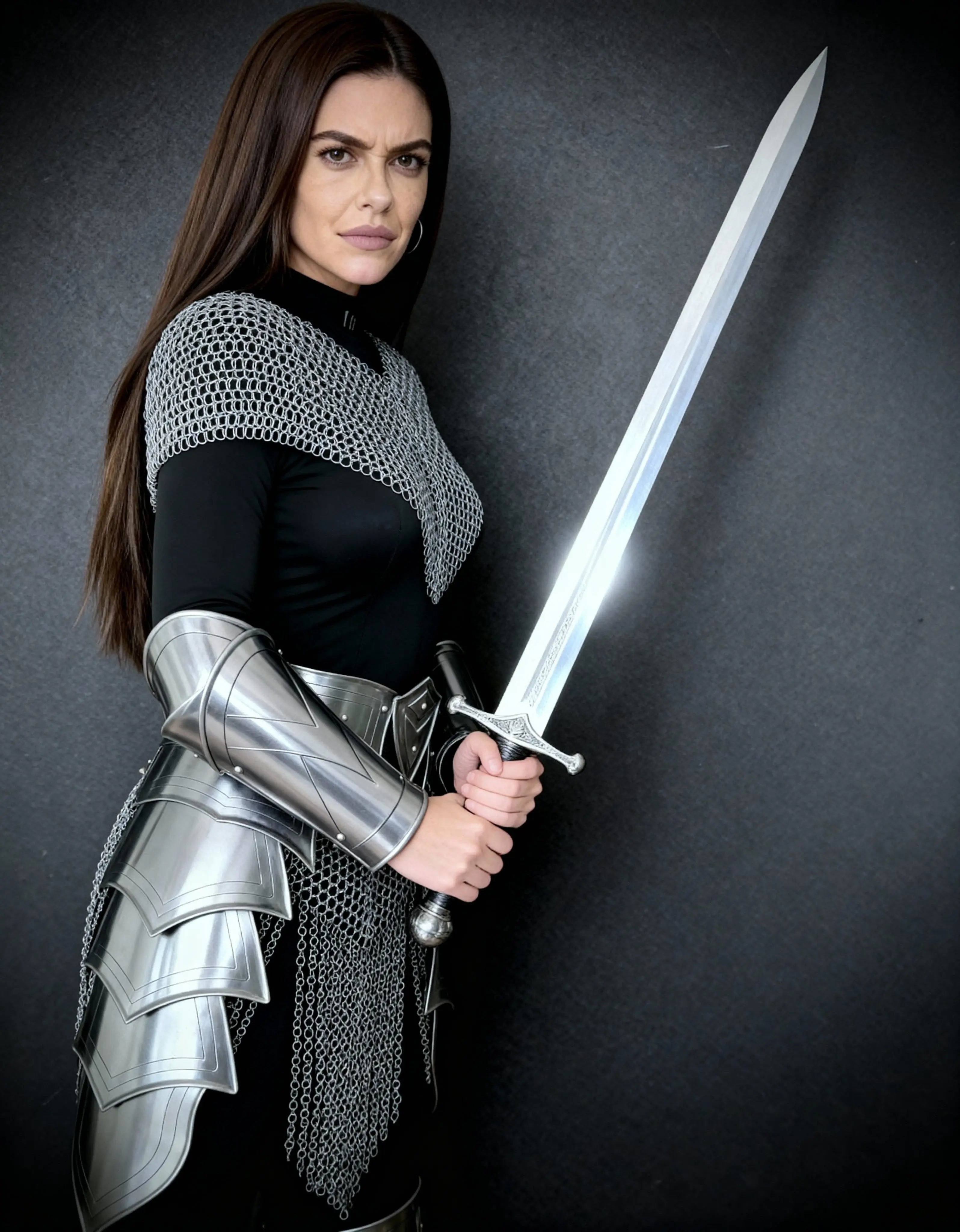 Silver Chainmail Cape Armor – Warrior Queen Edition OathboundSteel