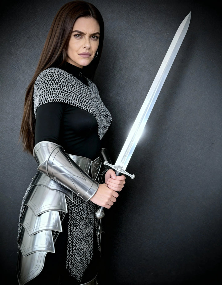 Silver Chainmail Cape Armor – Warrior Queen Edition OathboundSteel