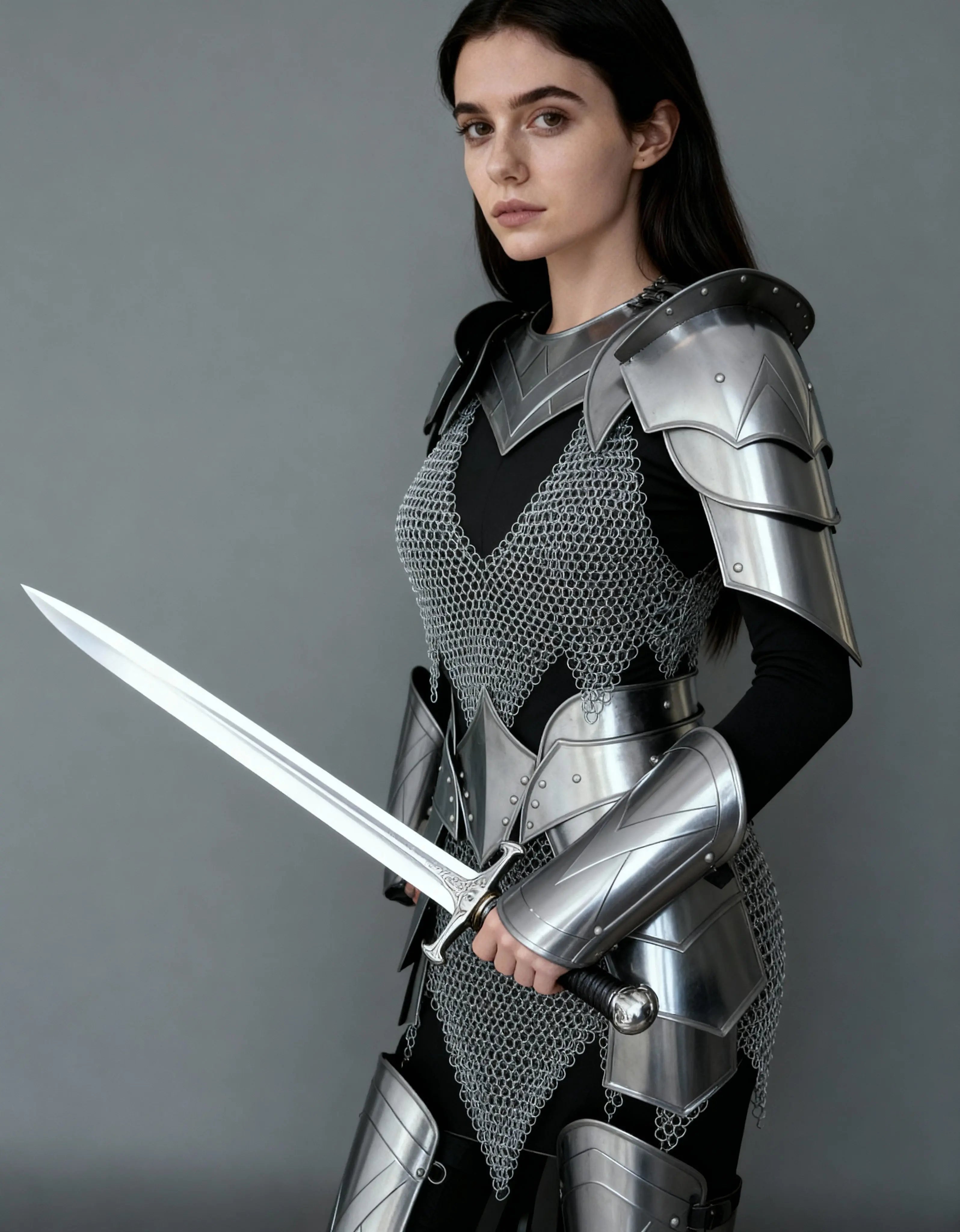 Women’s Steel Knight Armor – Full Battle Cosplay Suit OathboundSteel
