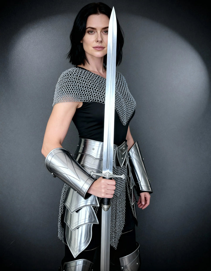 Silver Chainmail Cape Armor – Warrior Queen Edition OathboundSteel