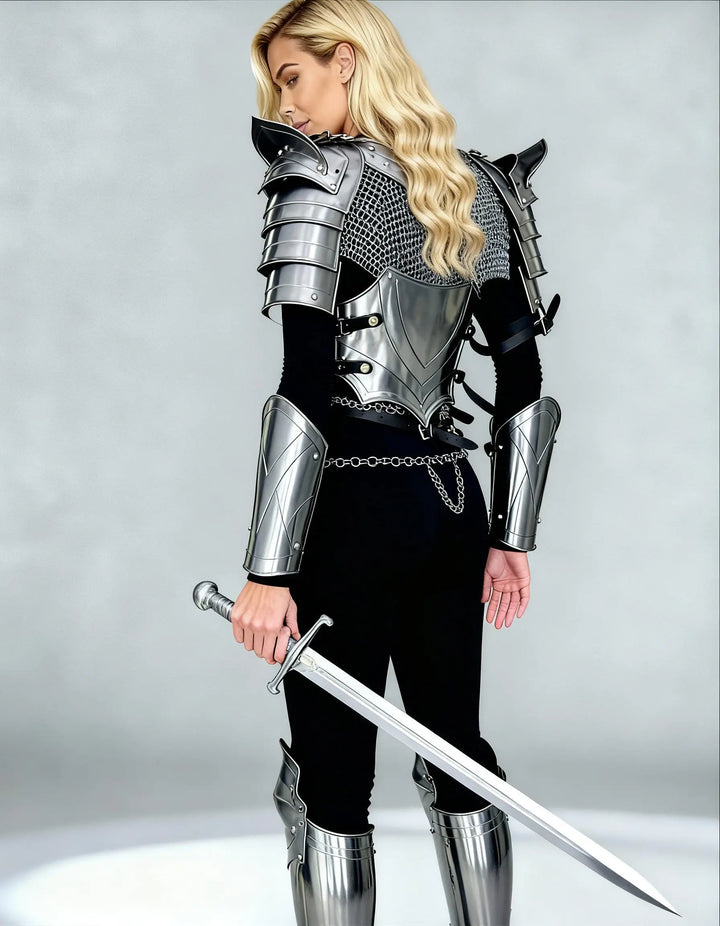 Platinum Knight Armor – Polished Steel Cosplay Suit OathboundSteel