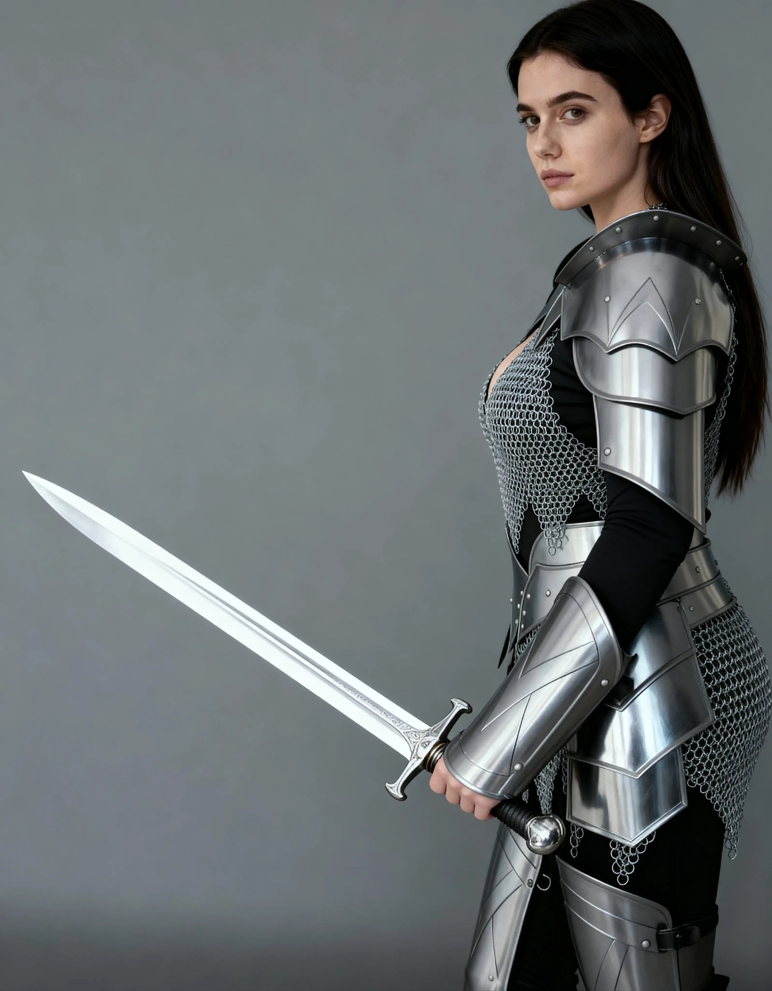 Women’s Steel Knight Armor – Full Battle Cosplay Suit OathboundSteel