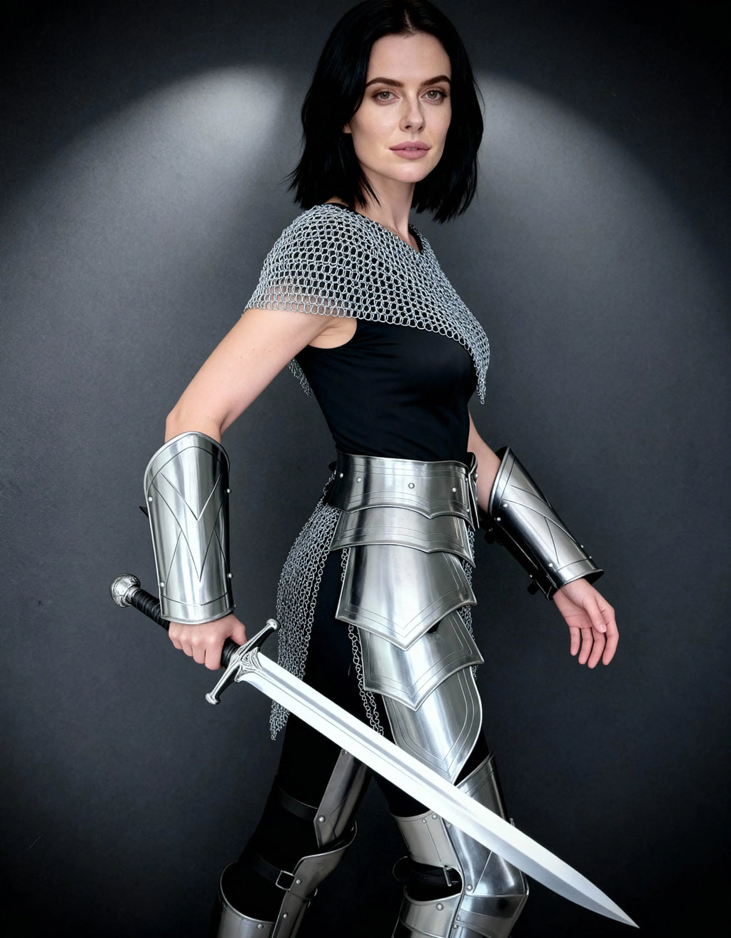 Silver Chainmail Cape Armor – Warrior Queen Edition OathboundSteel