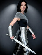 Silver Chainmail Cape Armor – Warrior Queen Edition OathboundSteel