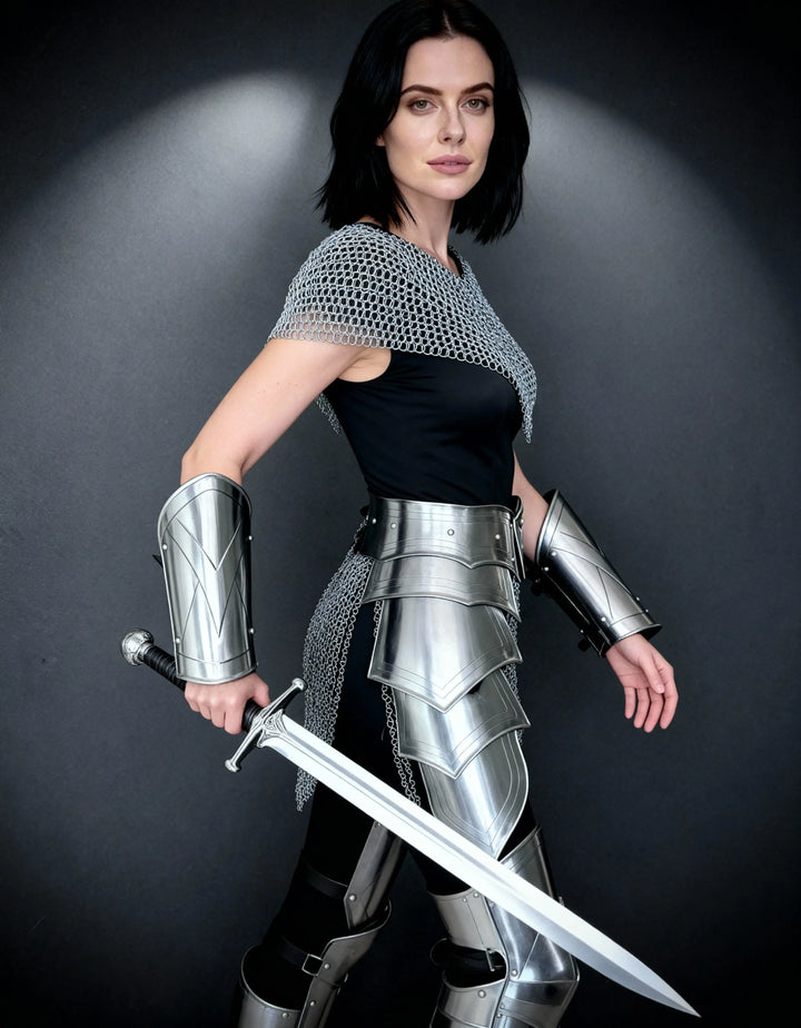 Silver Chainmail Cape Armor – Warrior Queen Edition OathboundSteel