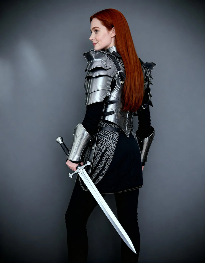 Gothic Red Knight Armor – Women’s Medieval Battle Suit OathboundSteel