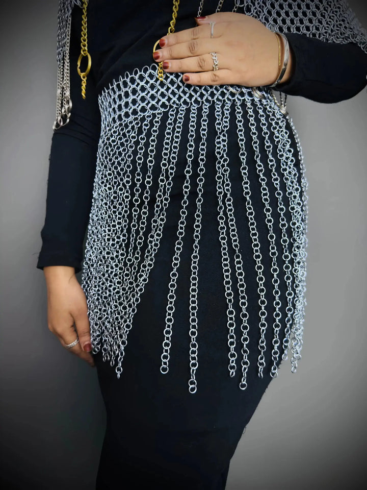 Premium Handmade Female Chainmail Armor Skirt & Top Set – Medieval LARP & Cosplay Ready ISH Collection