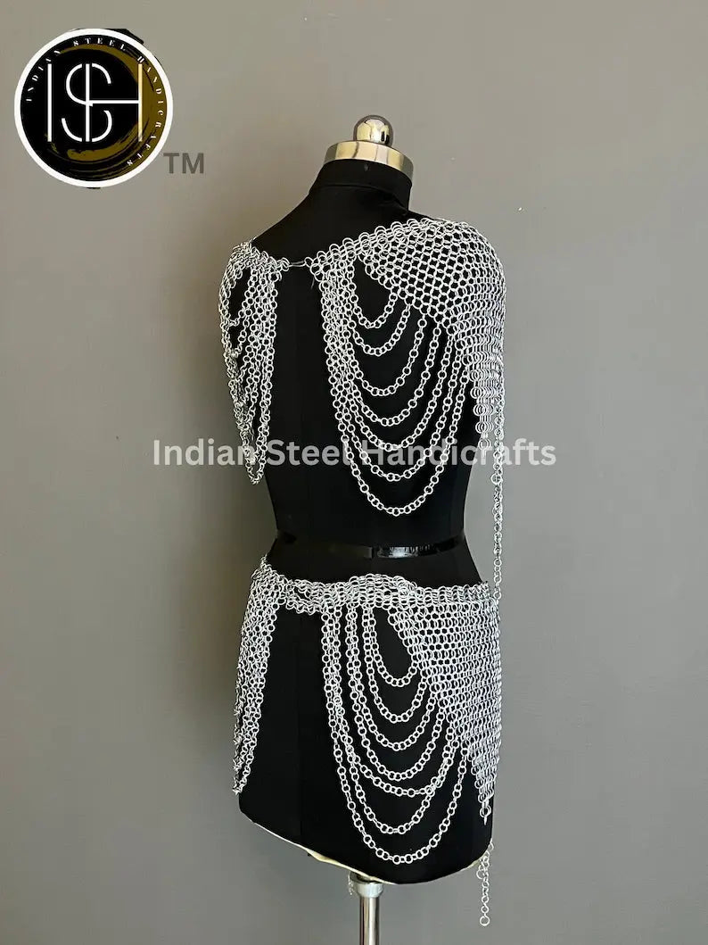 Viking Skirt Top, Ren faire Chainmail Handmade Armor, Cosplay Armor, SCA Armor, Larp Costume, Christmas Gift, Gift for Her ISH Collection