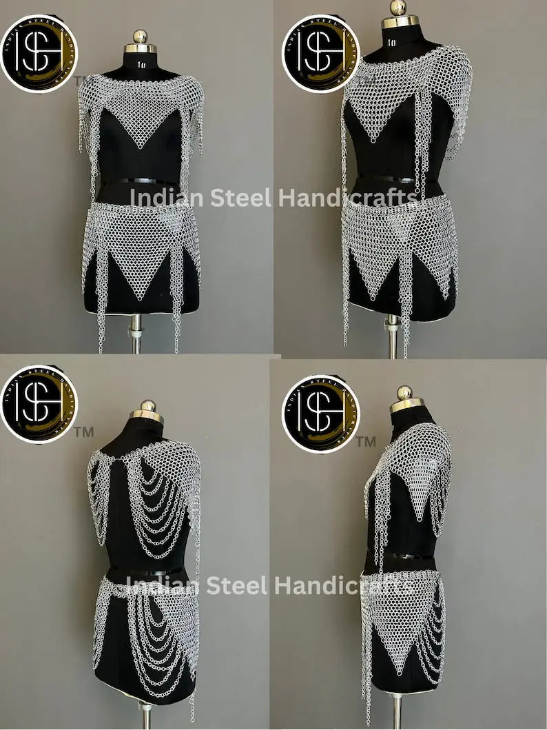 Viking Skirt Top, Ren faire Chainmail Handmade Armor, Cosplay Armor, SCA Armor, Larp Costume, Christmas Gift, Gift for Her ISH Collection
