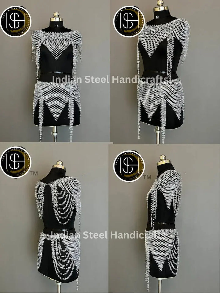 Viking Skirt Top, Ren faire Chainmail Handmade Armor, Cosplay Armor, SCA Armor, Larp Costume, Christmas Gift, Gift for Her ISH Collection