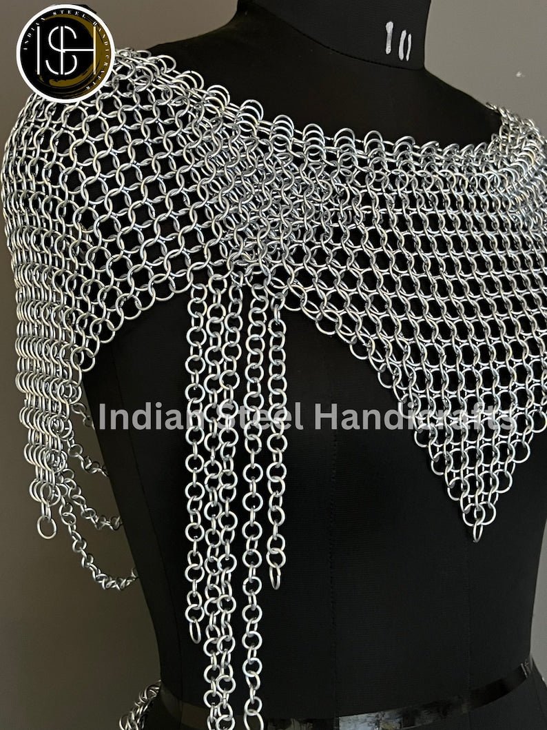 Viking Skirt Top, Ren faire Chainmail Handmade Armor, Cosplay Armor, SCA Armor, Larp Costume, Christmas Gift, Gift for Her