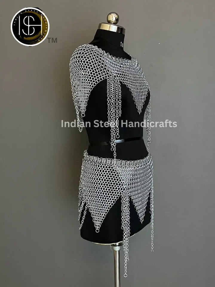 Viking Skirt Top, Ren faire Chainmail Handmade Armor, Cosplay Armor, SCA Armor, Larp Costume, Christmas Gift, Gift for Her ISH Collection