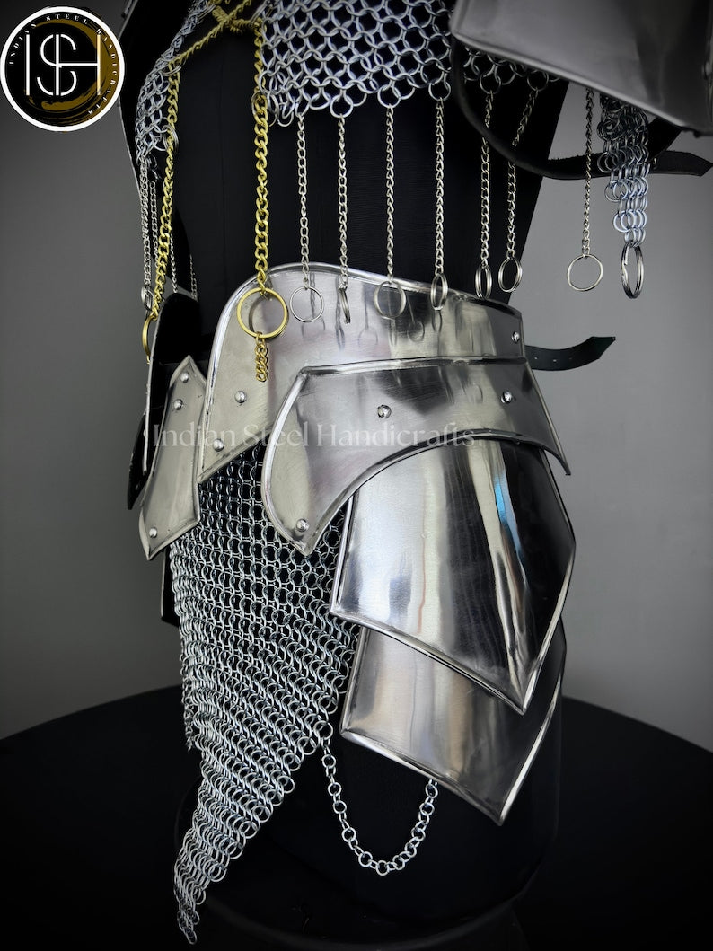 Medieval Knight Armor, Brave Lady Armor,Chainmail Armor, Cosplay Armor, Sca Armor, Larp Armor, Fantasy Armor, Gift for women.