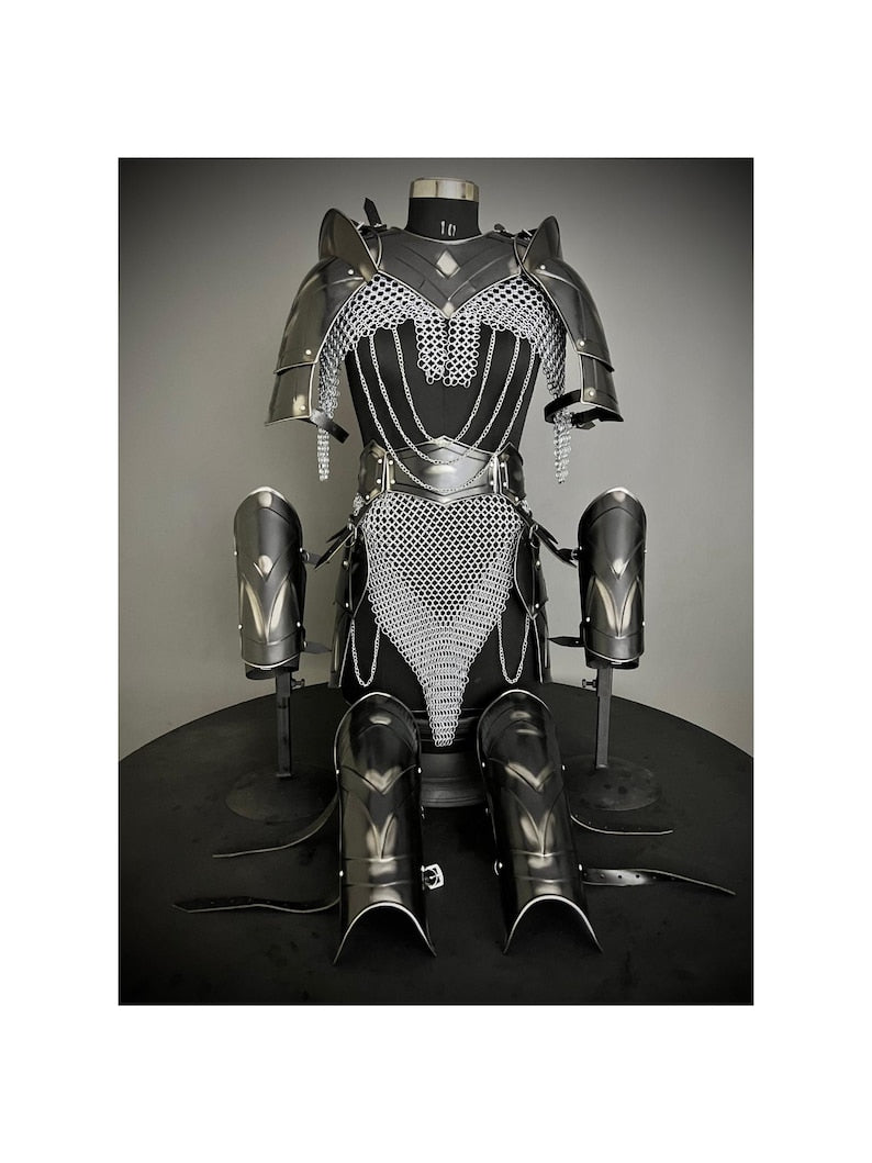 Medieval Cuirass Armor, Brave Lady Armor,Chainmail Armor, Cosplay Armor, Sca Armor, Larp Armor, Fantasy Armor, Gift for women.