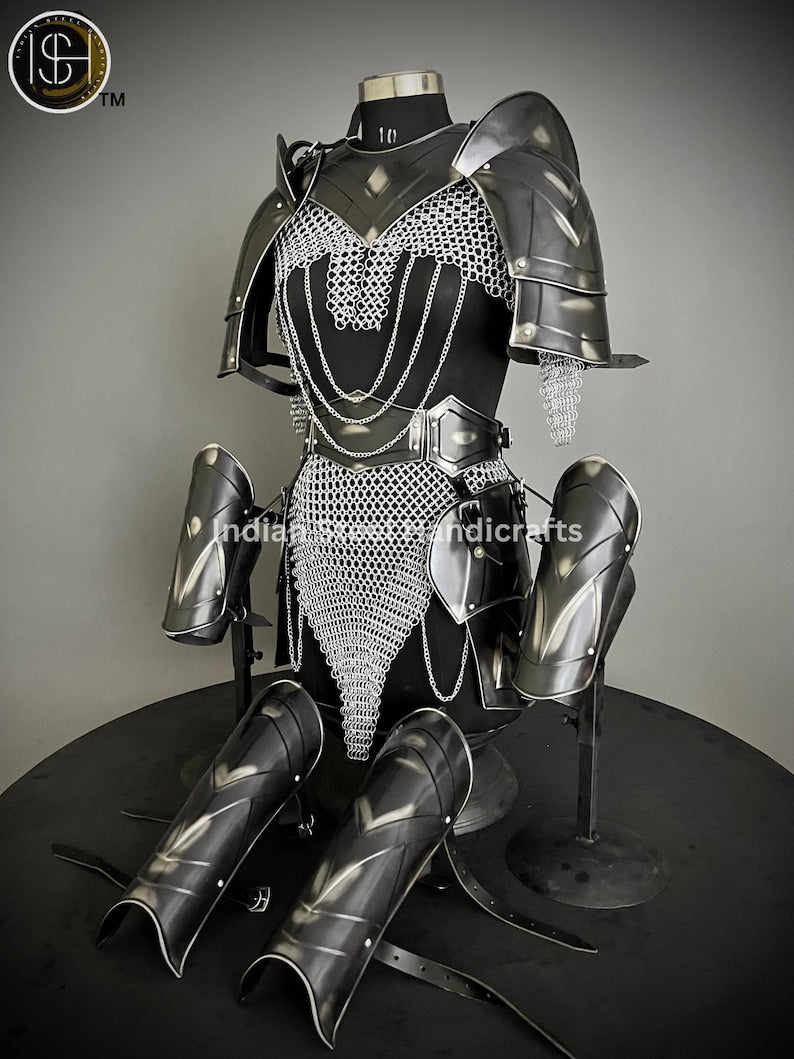 Medieval Cuirass Armor, Brave Lady Armor,Chainmail Armor, Cosplay Armor, Sca Armor, Larp Armor, Fantasy Armor, Gift for women.
