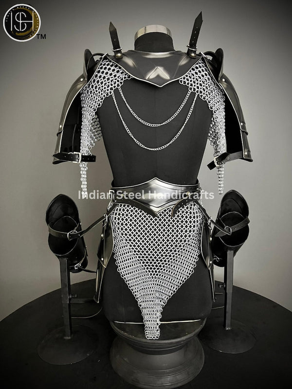 Medieval Cuirass Armor, Brave Lady Armor,Chainmail Armor, Cosplay Armor, Sca Armor, Larp Armor, Fantasy Armor, Gift for women.