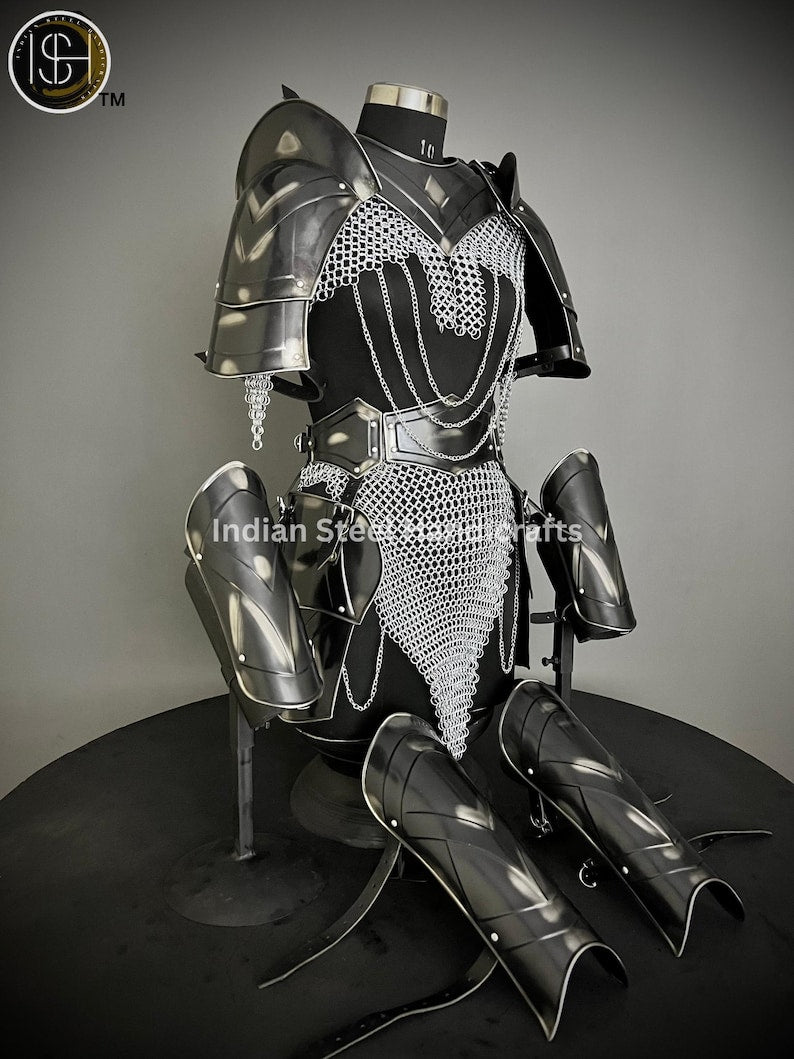 Medieval Cuirass Armor, Brave Lady Armor,Chainmail Armor, Cosplay Armor, Sca Armor, Larp Armor, Fantasy Armor, Gift for women.