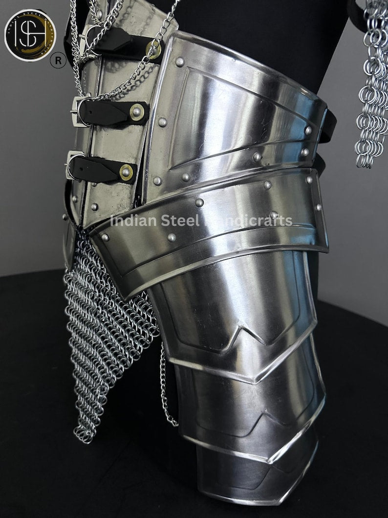 Medieval Cuirass Armor, Gorget Pauldron & Waist Armor, Chainmail Armor, Cosplay Armor, Sca Armor, Larp Armor, Fantasy Armor, Gift for women.