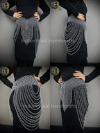 Chainmail Harness, Chainmail Chains Layers top & Skirt, Rings Costume, Wedding Cosplay Costume, Larp , Cosplay, Sca Armor, Gift For Women. ISH Collection