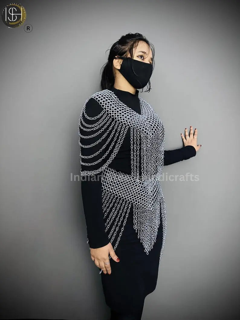 Chainmail Harness, Chainmail Chains Layers top & Skirt, Rings Costume, Wedding Cosplay Costume, Larp , Cosplay, Sca Armor, Gift For Women. ISH Collection