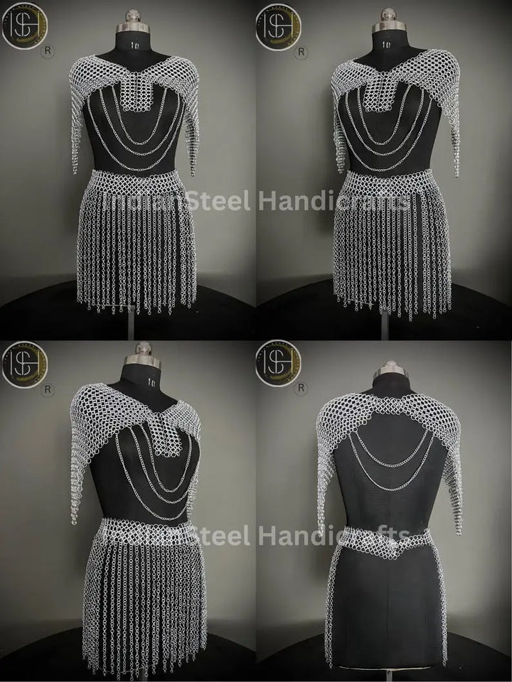 Medieval Knight Armor, Brave Lady Armor, Chainmail Armor, Cosplay Armor, Sca Armor, Larp Armor, Fantasy Armor, Gift for women ISH Collection