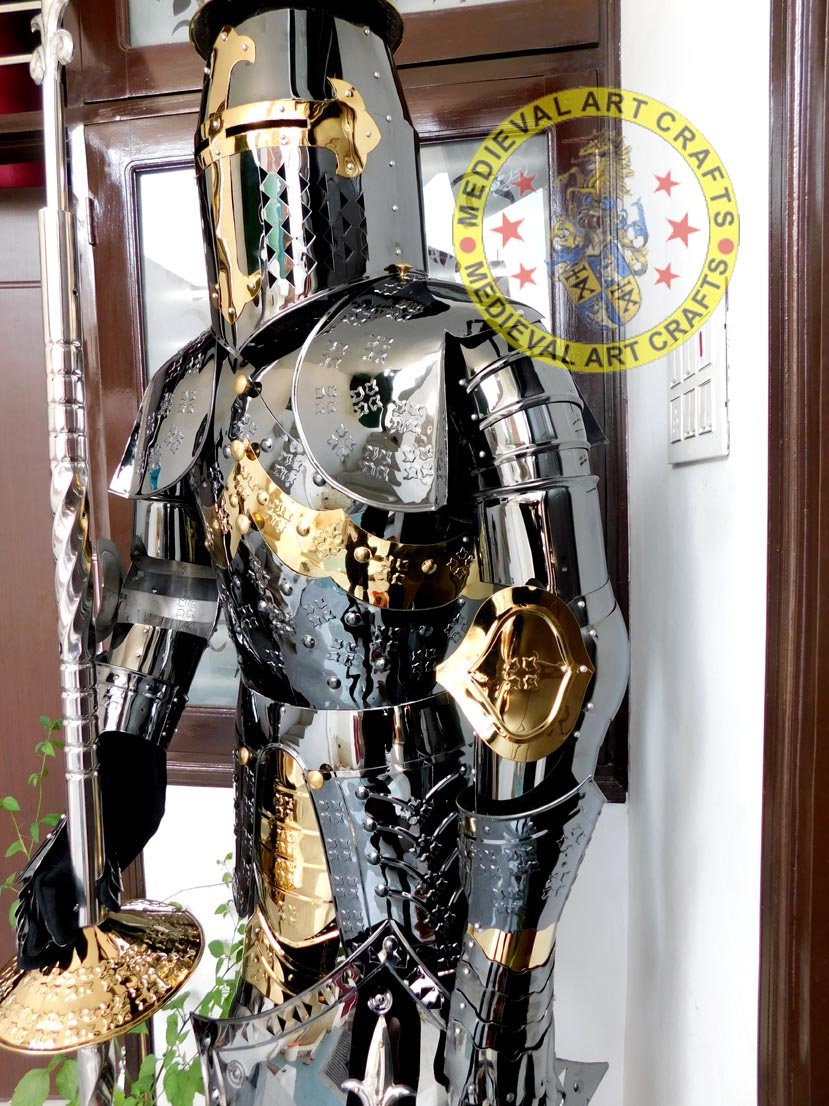 Medieval Stainless Steel Rust free full body Wearable Knight Armor Suit with back plating for LARP