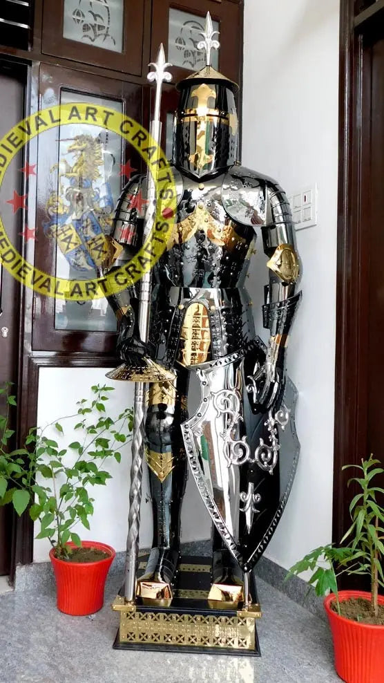 Medieval Stainless Steel Rust free full body Wearable Knight Armor Suit with back plating for LARP ISH Collection