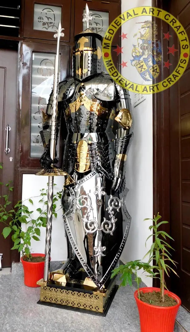 Medieval Stainless Steel Rust free full body Wearable Knight Armor Suit with back plating for LARP ISH Collection
