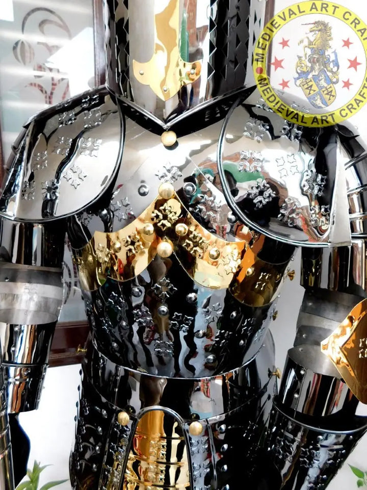 Medieval Stainless Steel Rust free full body Wearable Knight Armor Suit with back plating for LARP ISH Collection
