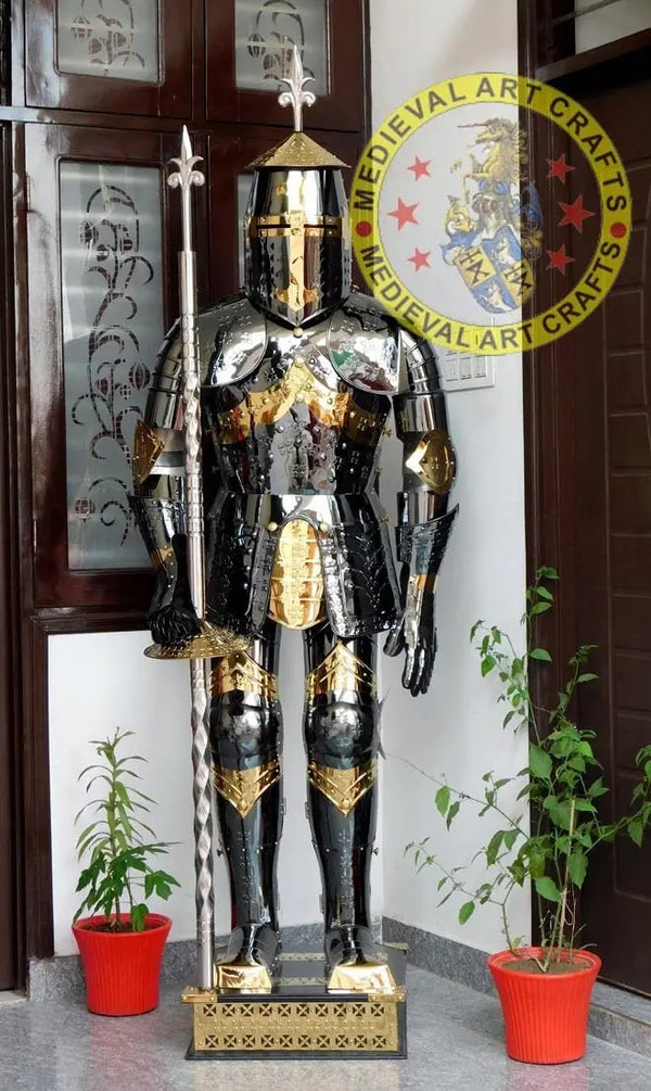 Medieval Stainless Steel Rust free full body Wearable Knight Armor Suit with back plating for LARP ISH Collection