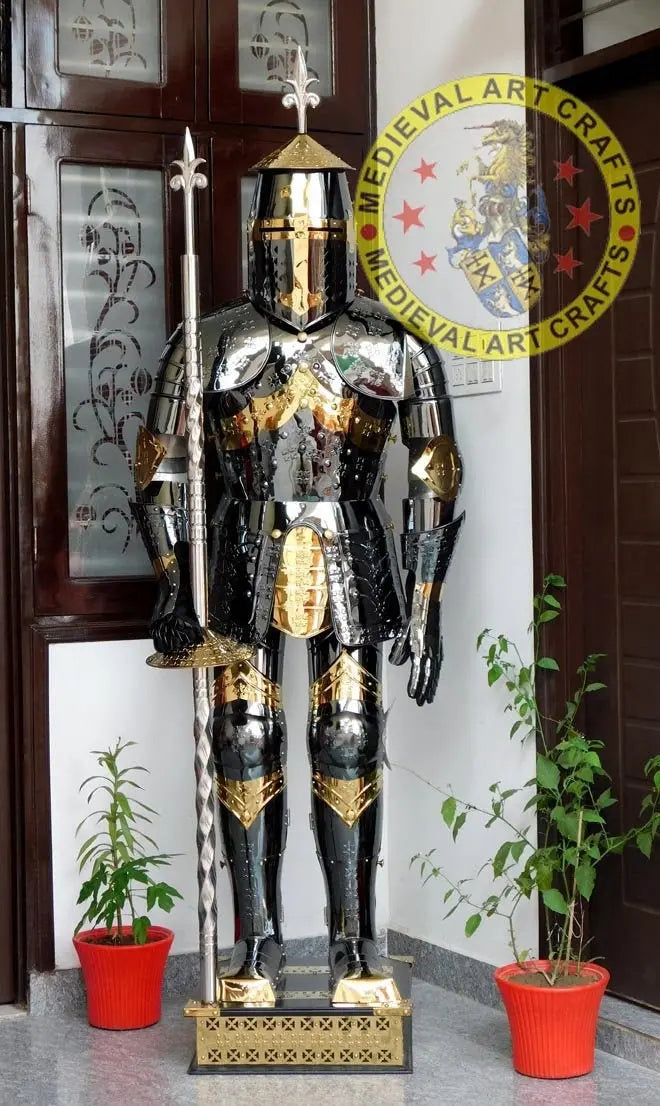 Medieval Stainless Steel Rust free full body Wearable Knight Armor Suit with back plating for LARP ISH Collection