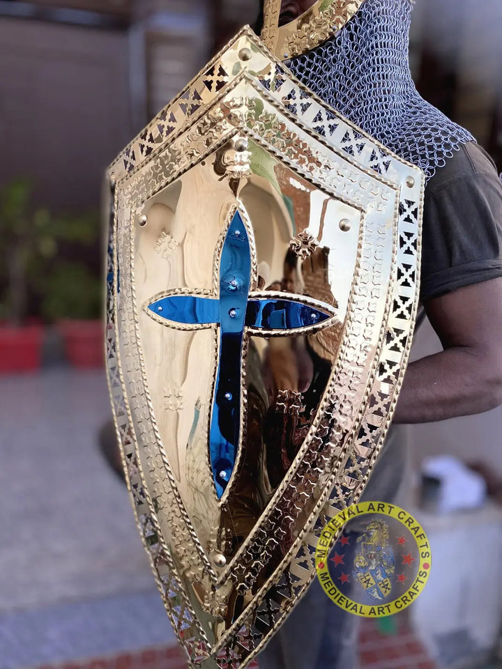 Crusader Knight Shield, Larp Armor, Fantasy Shield Armor, Cosplay, Sca Armor, Christmas Gift ISH Collection