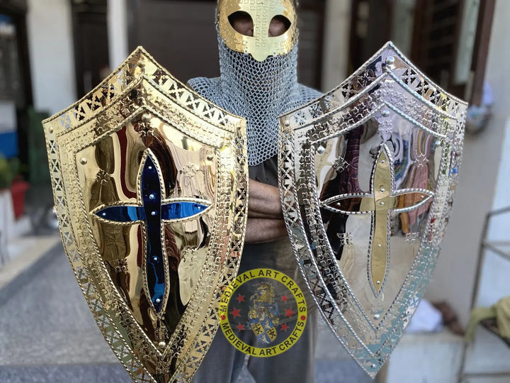 Crusader Knight Shield, Larp Armor, Fantasy Shield Armor, Cosplay, Sca Armor, Christmas Gift ISH Collection