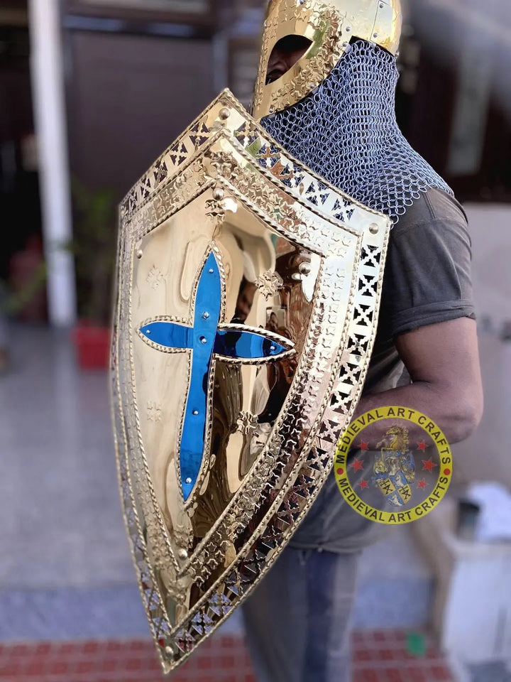 Crusader Knight Shield, Larp Armor, Fantasy Shield Armor, Cosplay, Sca Armor, Christmas Gift ISH Collection